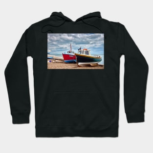 Colourful Fishing Boats on Beer Beach, Devon Hoodie